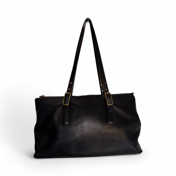 Coach Legacy Zip Satchel Black Leather Black Large Vintage Tote Bag - Picture 1 of 6